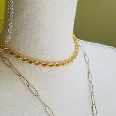 Les Bernard gold rope chain necklace