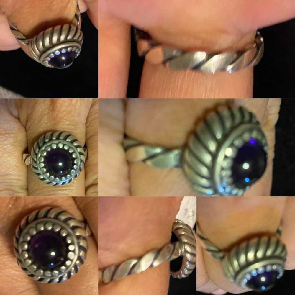 Vintage Amethyst Sterling Silver Ring - image 1