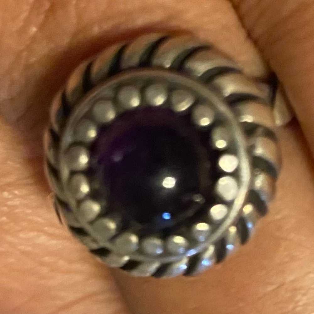 Vintage Amethyst Sterling Silver Ring - image 2