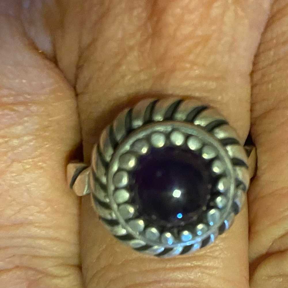 Vintage Amethyst Sterling Silver Ring - image 5