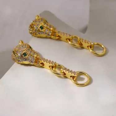 Gold plated dangle bling earrings - image 1