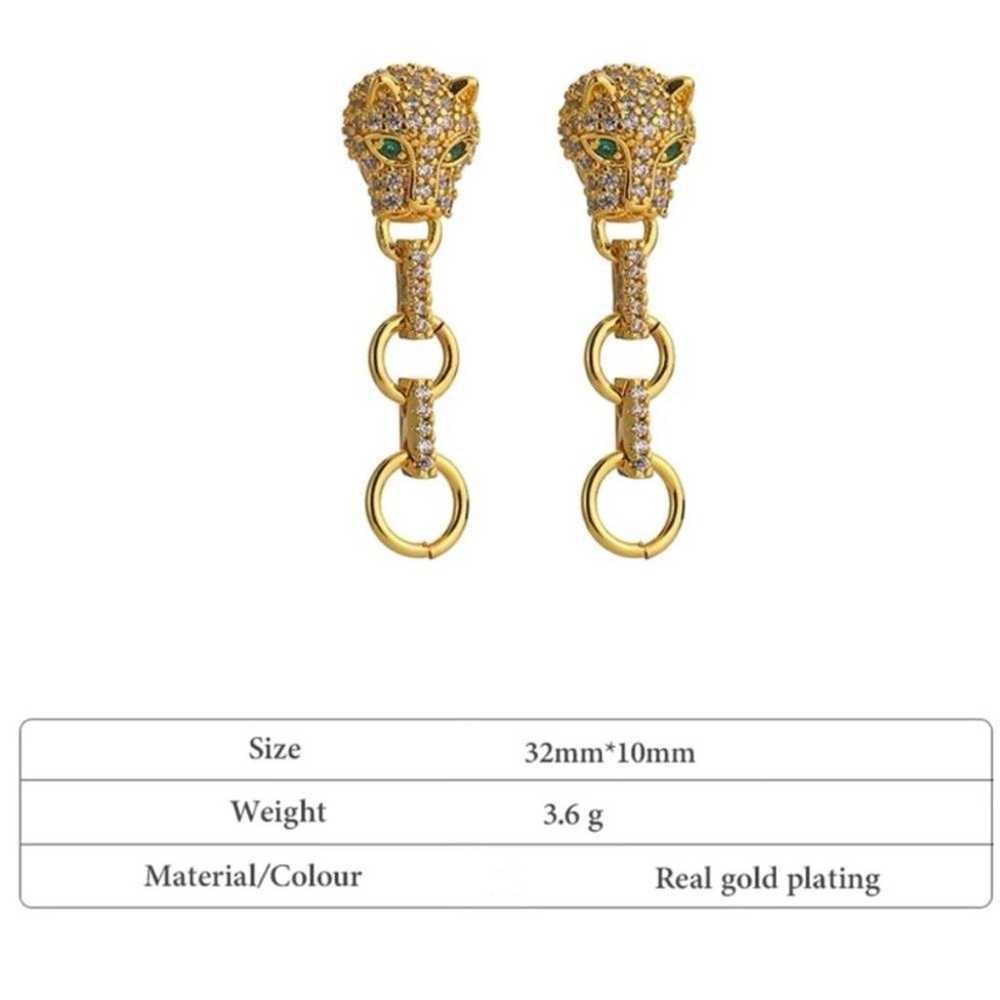 Gold plated dangle bling earrings - image 3