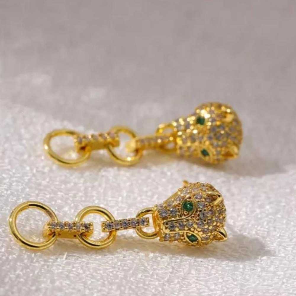 Gold plated dangle bling earrings - image 5