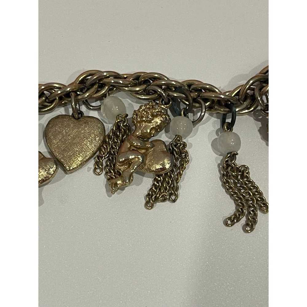 Vintage Lovely Golden Ladies Bracelet With Hearts… - image 4