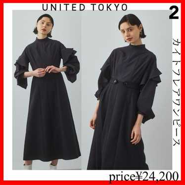 UNITED TOKYO✨ Kite Flare One-Piece Dress Black Si… - image 1