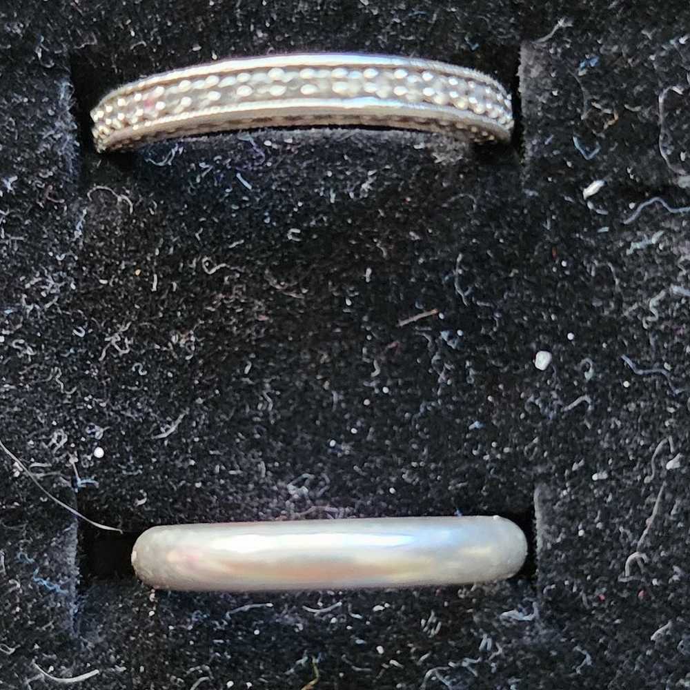 4 vintage Sterling silver band rings - image 2