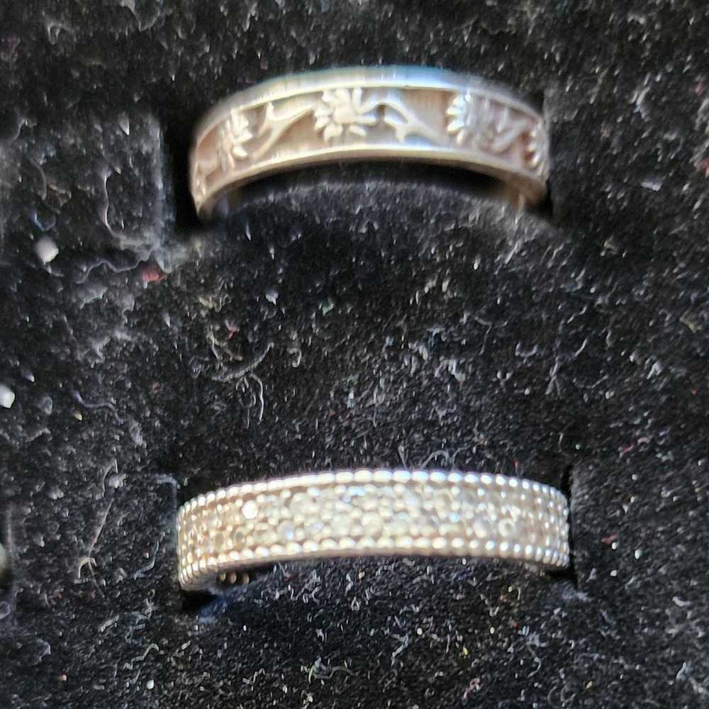 4 vintage Sterling silver band rings - image 4