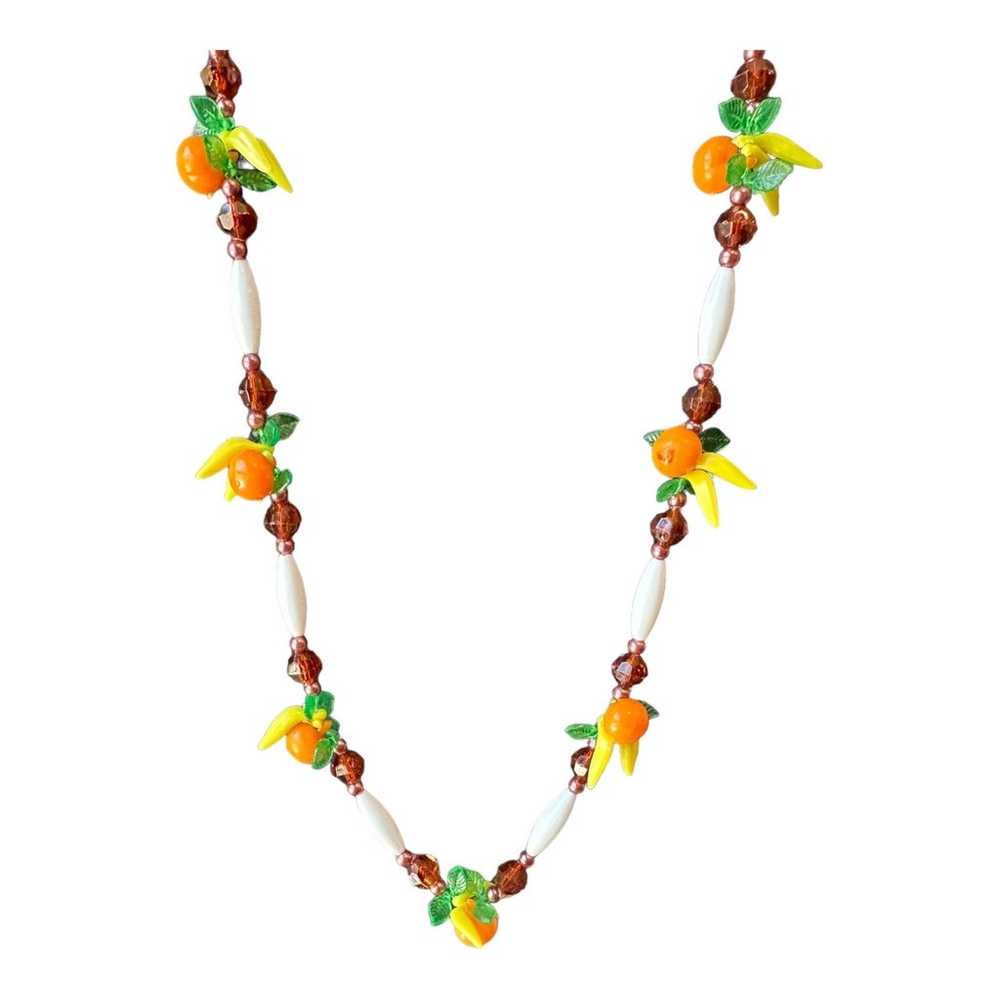 Fruit Salad Vintage Plastic Station Necklace - image 1