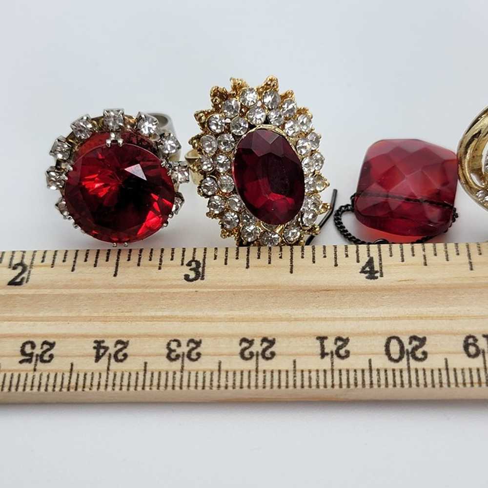 Vintage Red And Clear Crystal Stretch Bracelet Ad… - image 10