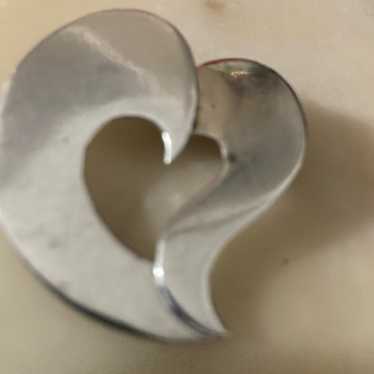 Large 1980s sterling  heart