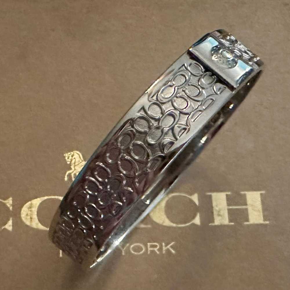 Coach Silver-tone Signature 3/4” Wide Vintage Ban… - image 4