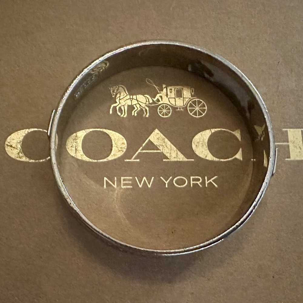 Coach Silver-tone Signature 3/4” Wide Vintage Ban… - image 8