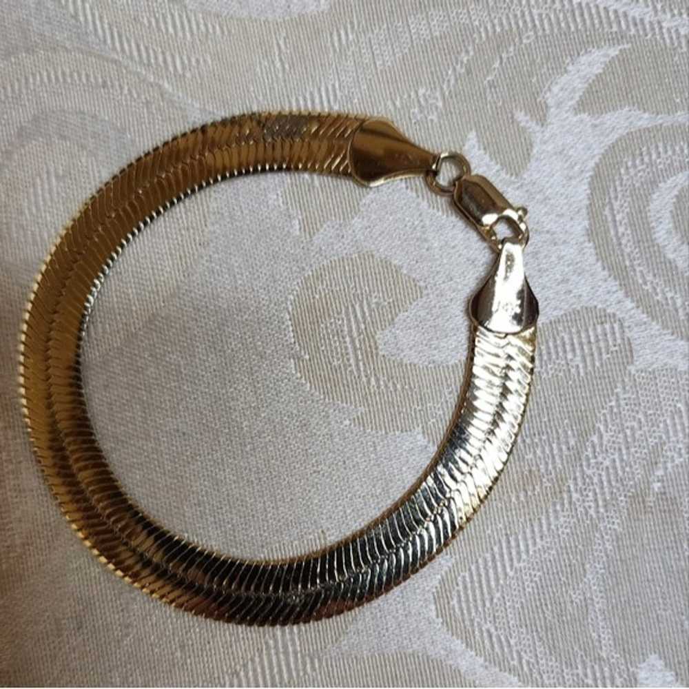 Vintage 80's 14KT Gold Plated Bracelet - image 2