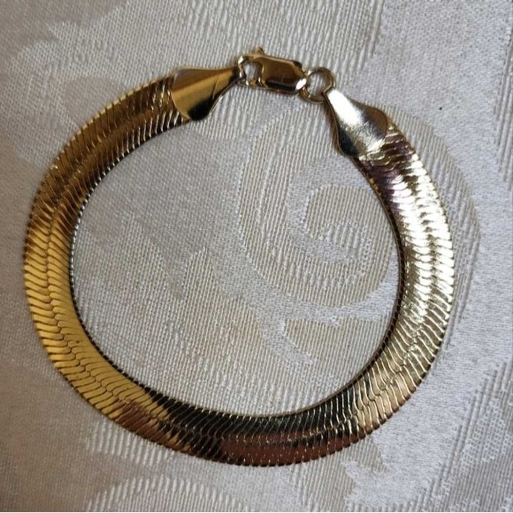 Vintage 80's 14KT Gold Plated Bracelet - image 3