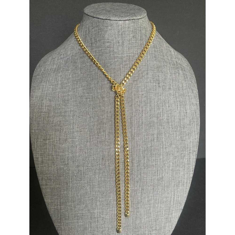 Vintage Necklace Gold Plated Cuban Chain Link Lar… - image 1