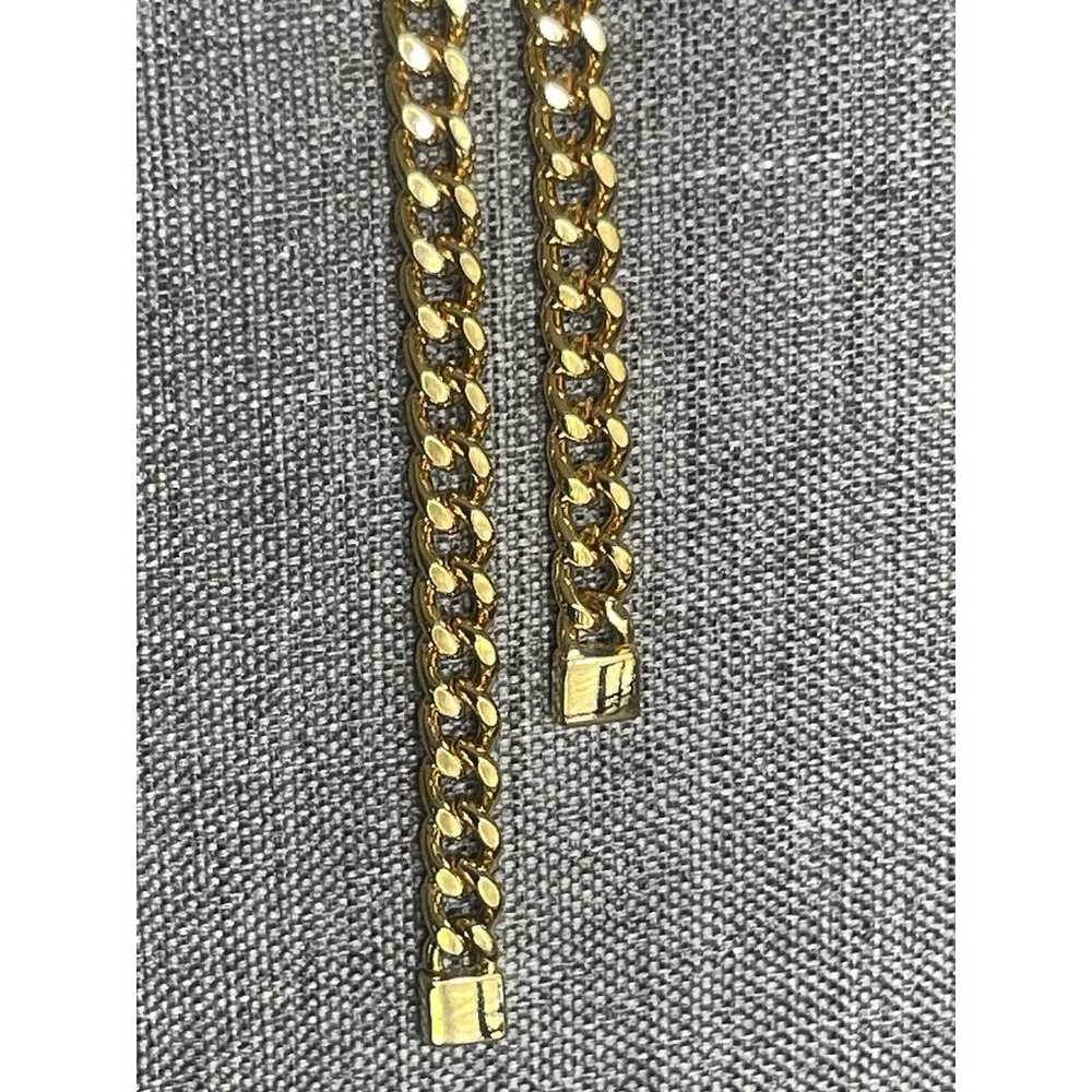 Vintage Necklace Gold Plated Cuban Chain Link Lar… - image 4