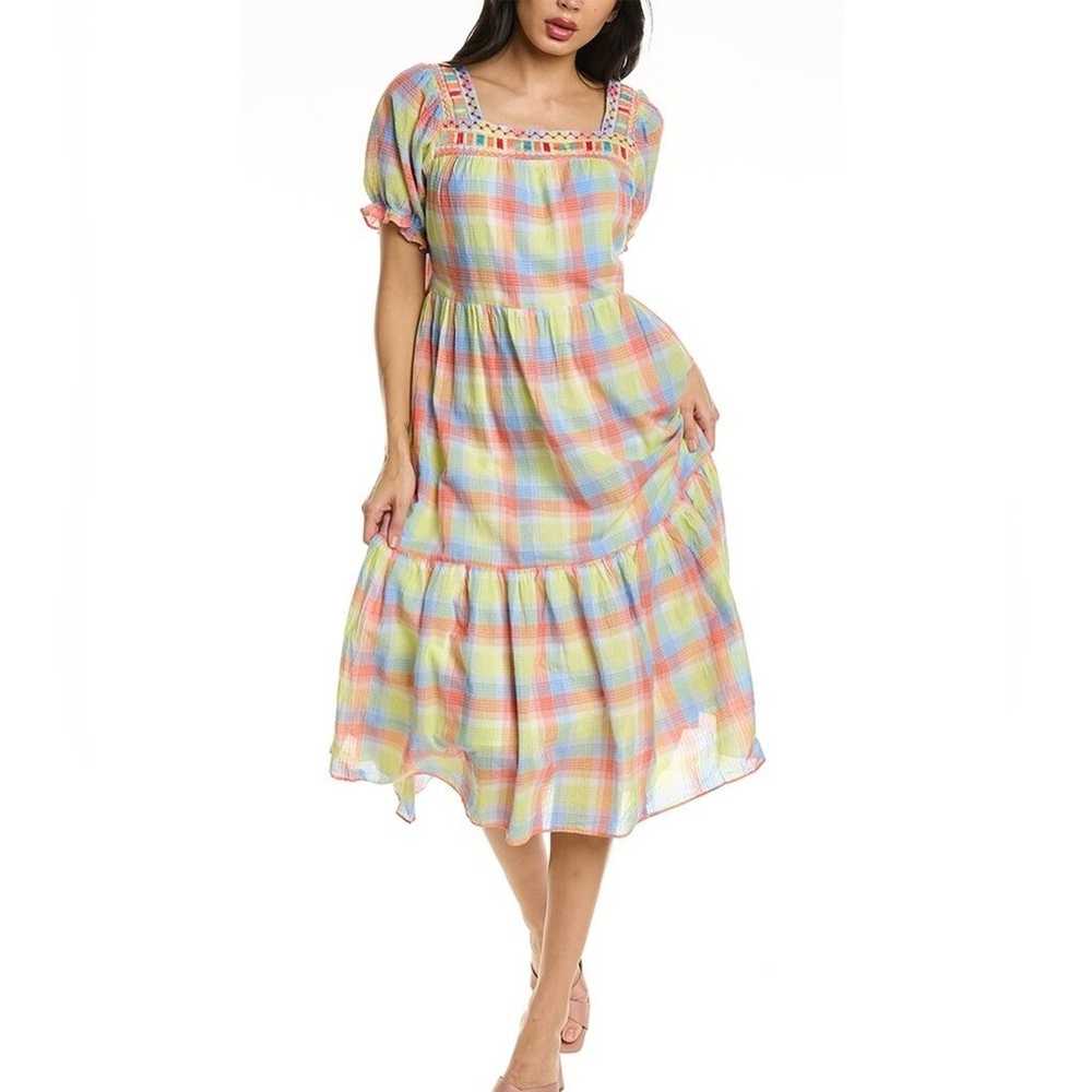 Johnny Was NEW plaid delacy midi dress size XL - image 2