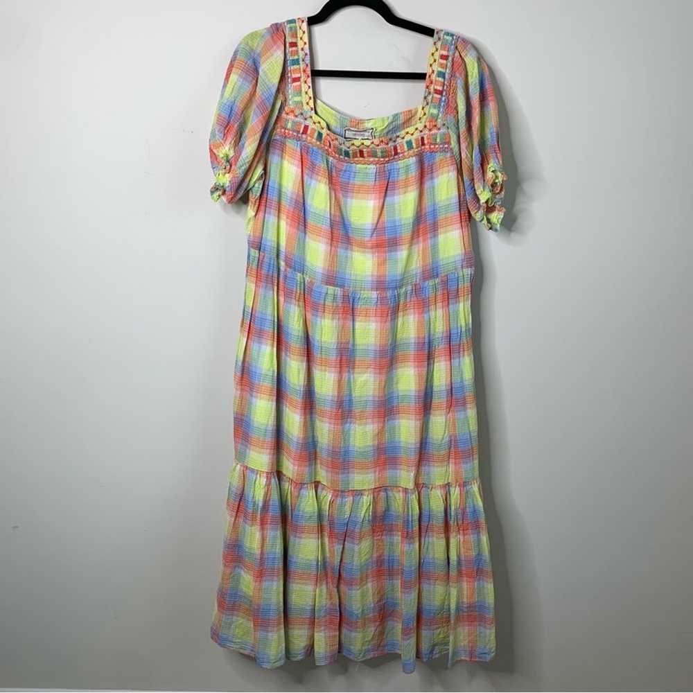 Johnny Was NEW plaid delacy midi dress size XL - image 3