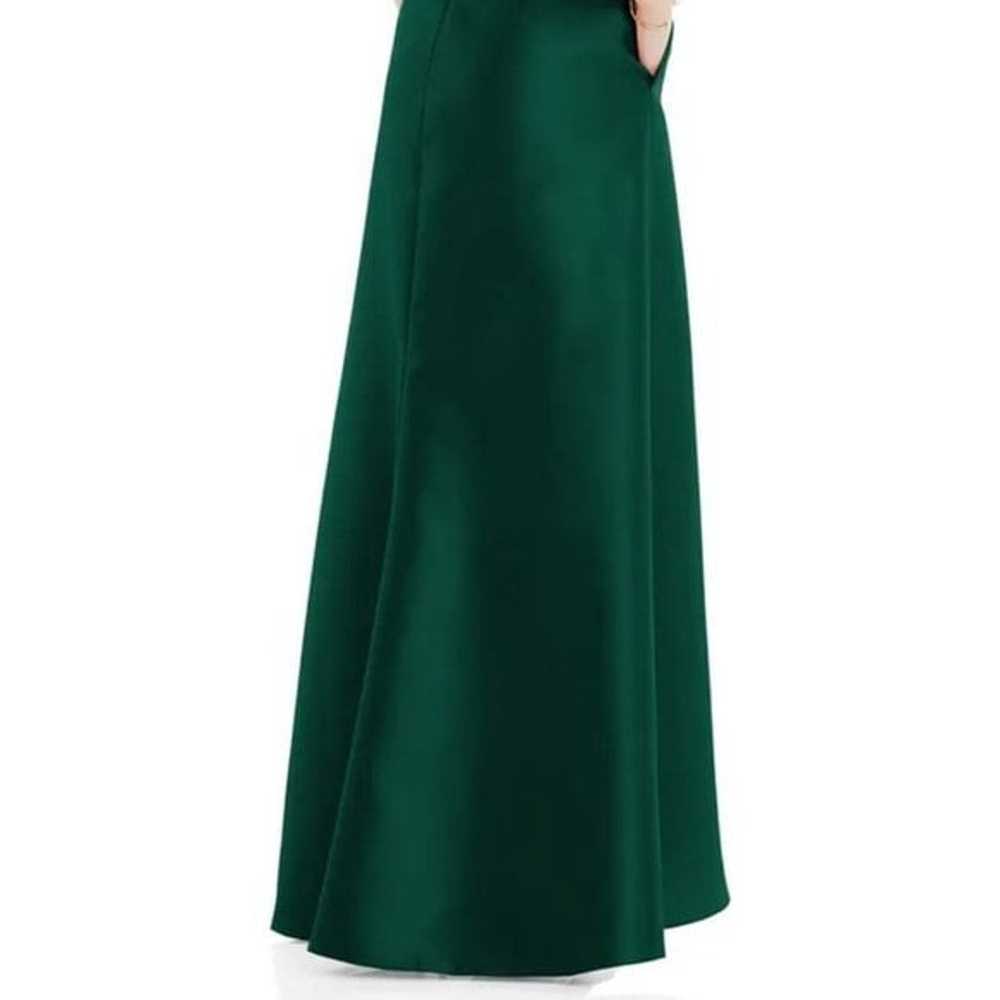 Alfred Sung Hunter Green Strapless Satin Gown D832 - image 4