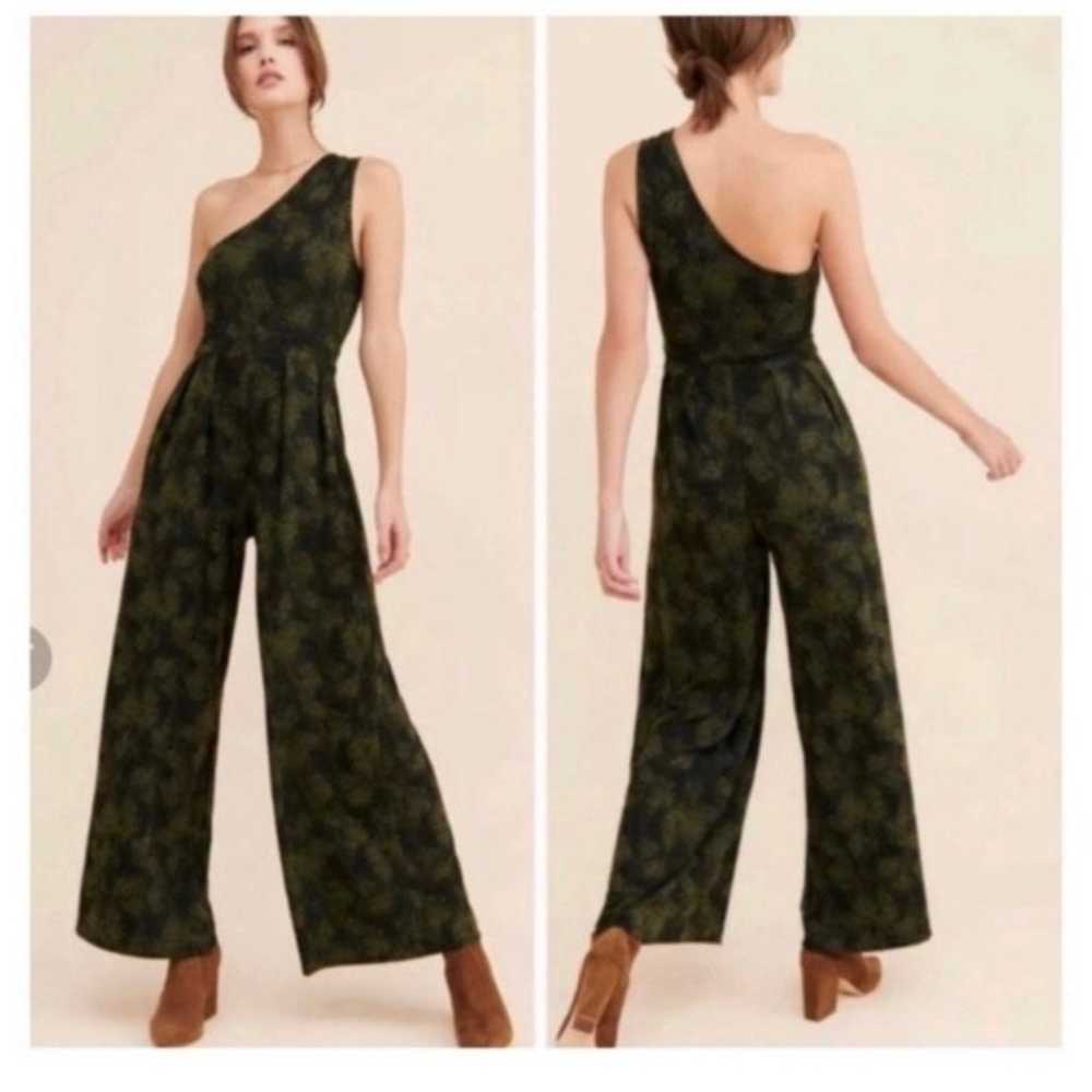 FREE PEOPLE OLIVE ANIMAL PRINT JUMPSUIT XL - image 1