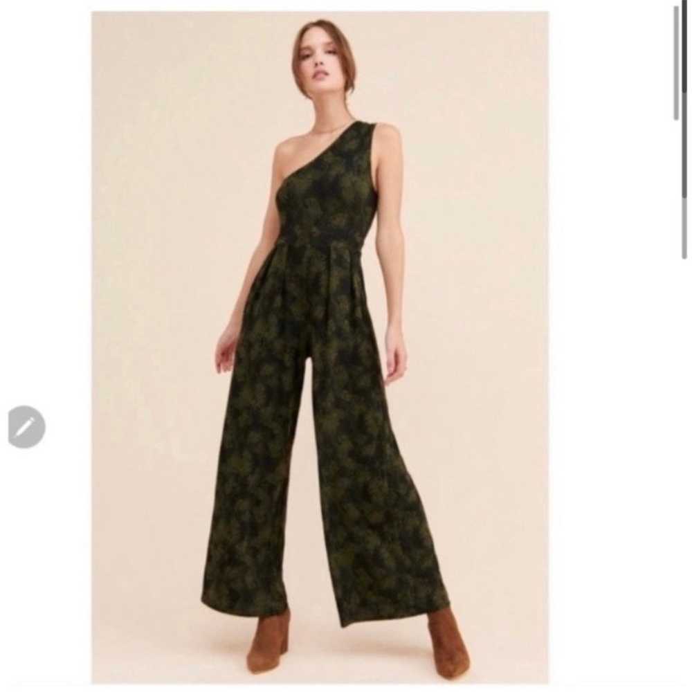 FREE PEOPLE OLIVE ANIMAL PRINT JUMPSUIT XL - image 2