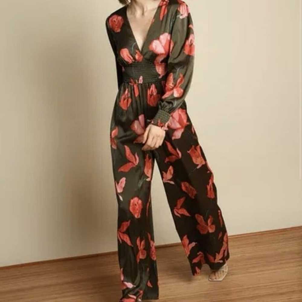 Hutch Anthropologie Arizona Floral Satin Jumpsuit… - image 2