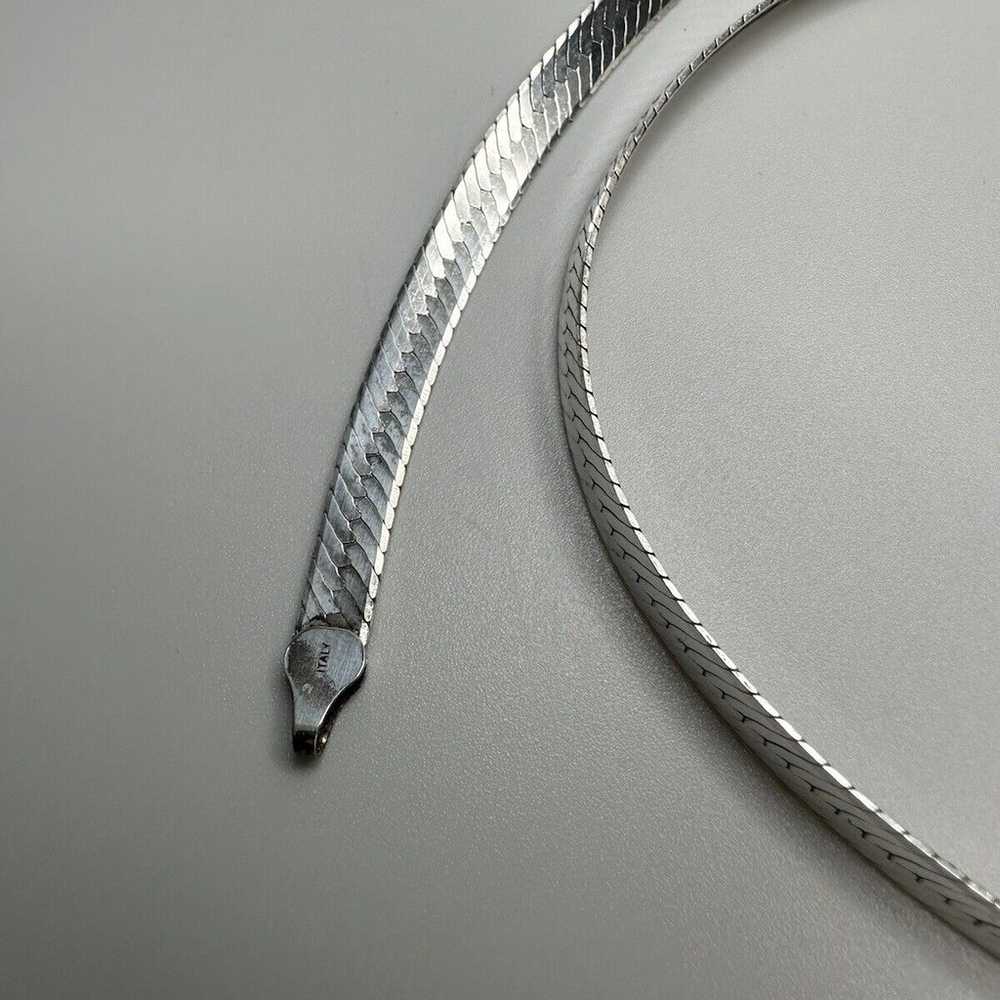 Vintage Sterling Silver Flat Chain Necklace 20” X… - image 10