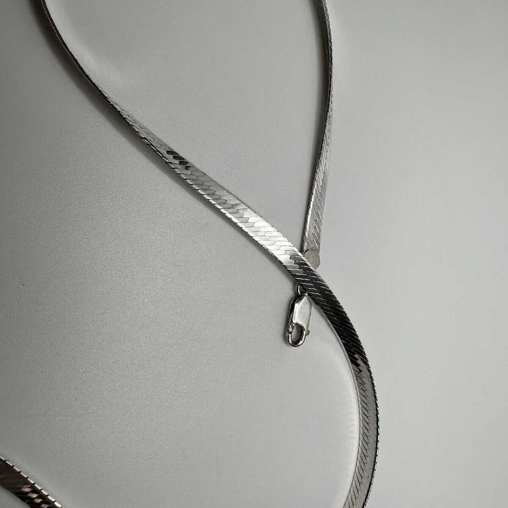 Vintage Sterling Silver Flat Chain Necklace 20” X… - image 5