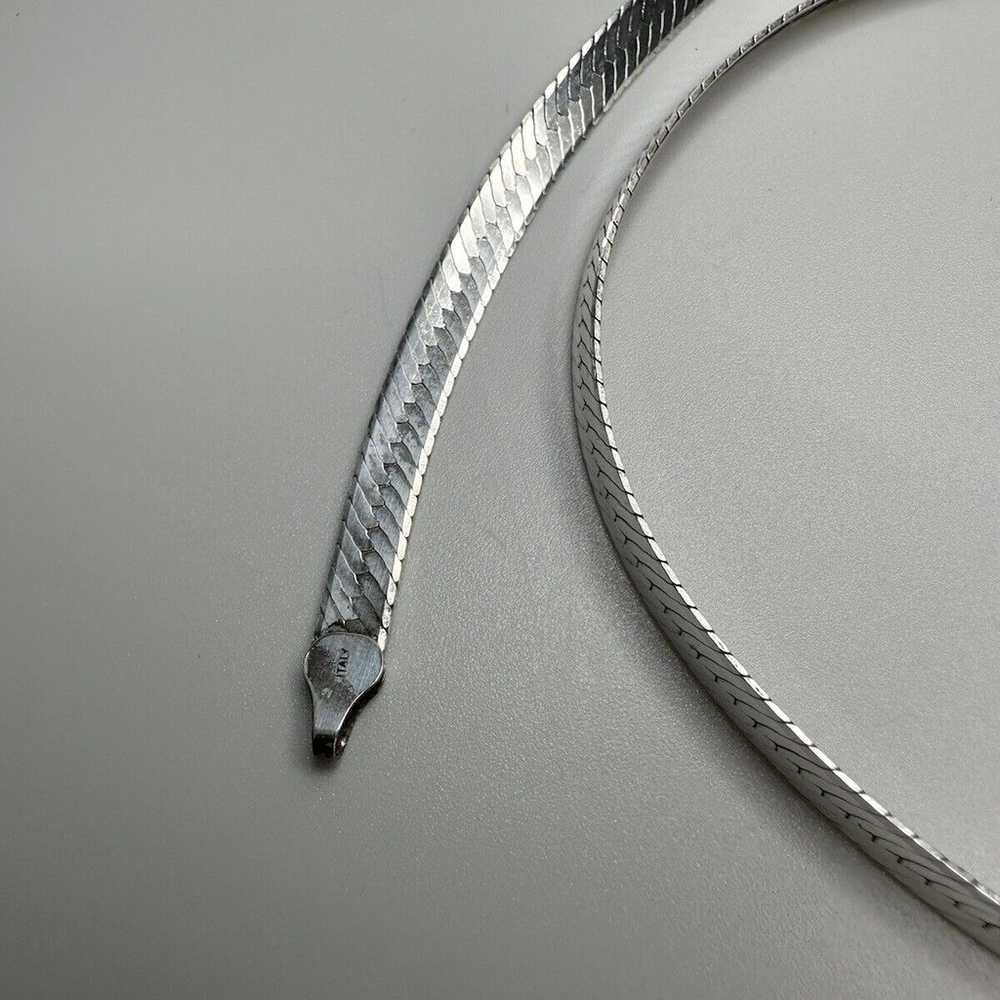 Vintage Sterling Silver Flat Chain Necklace 20” X… - image 8