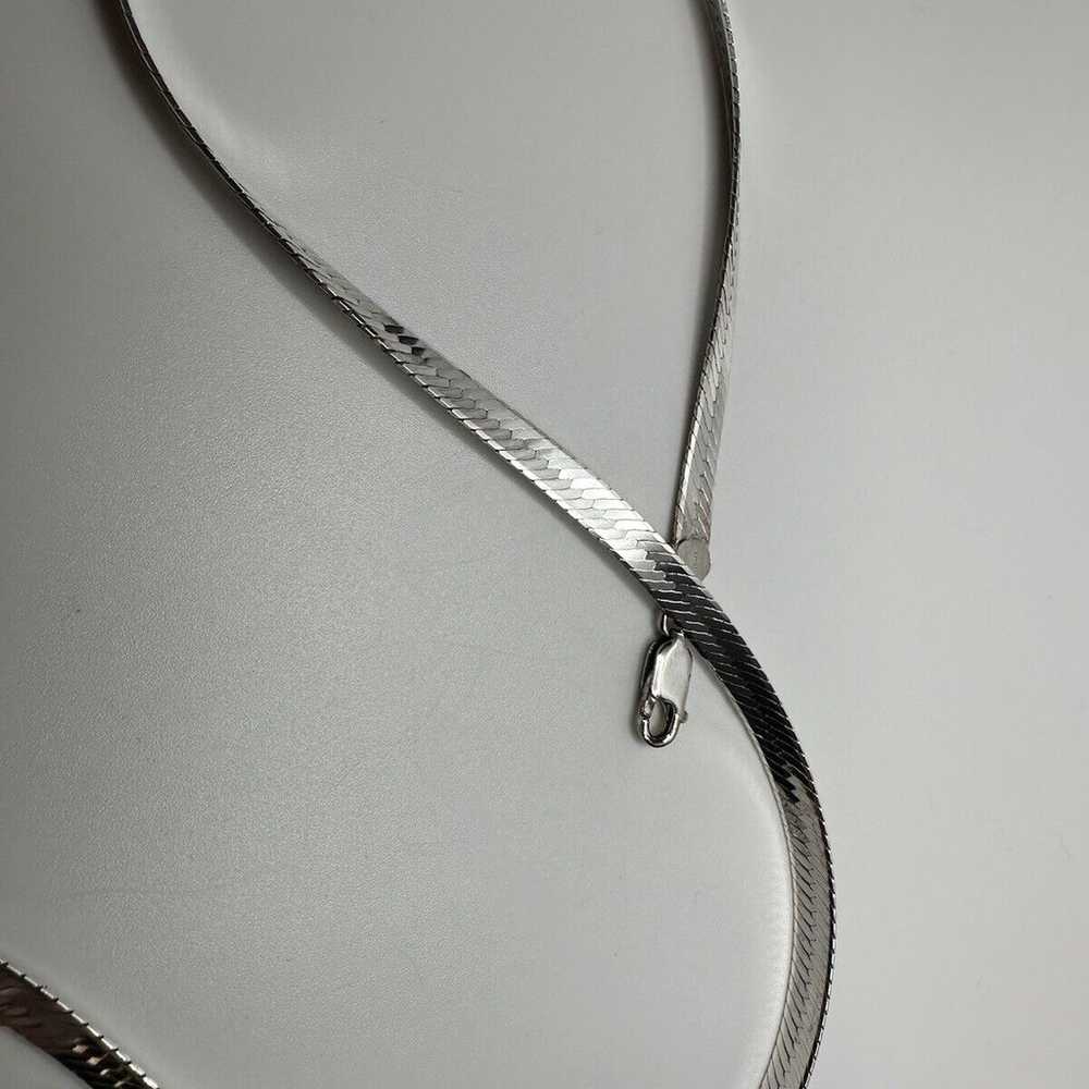 Vintage Sterling Silver Flat Chain Necklace 20” X… - image 9