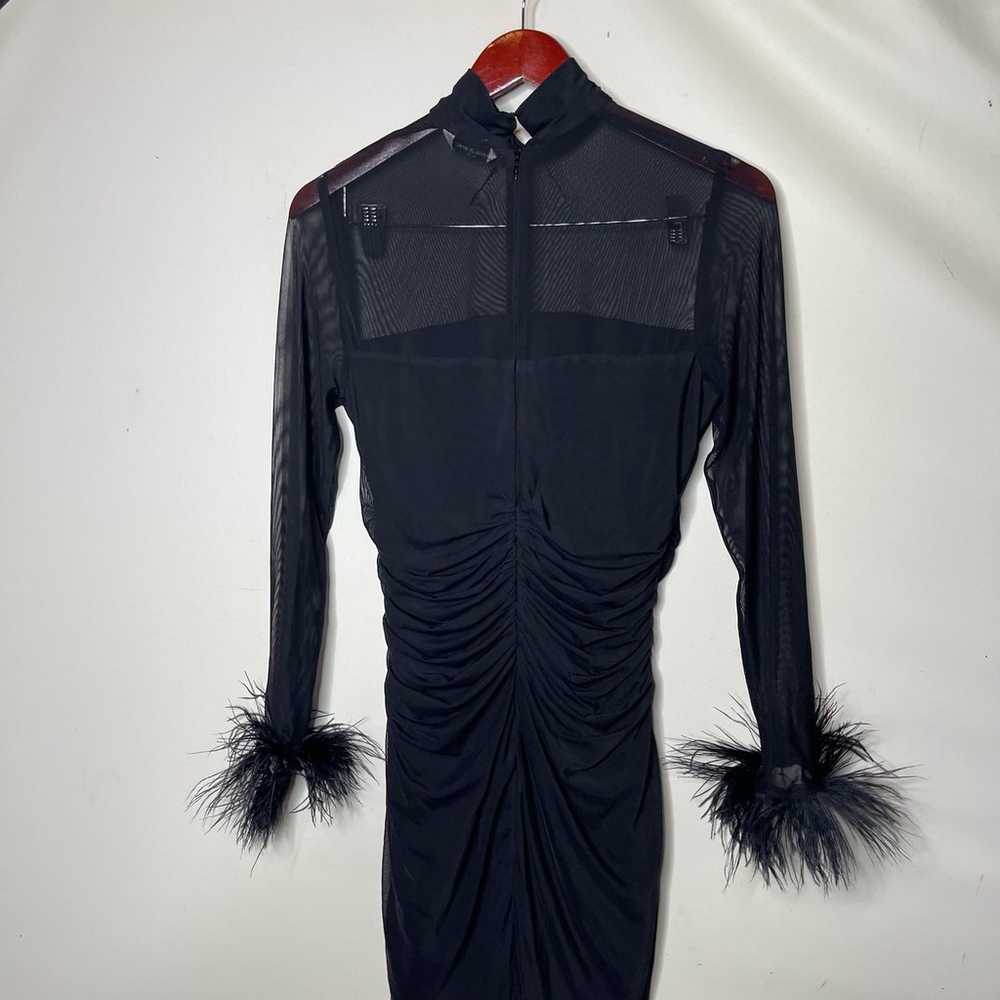 Amanda Uprichard Vixen Mini Dress Ostrich Feather… - image 10