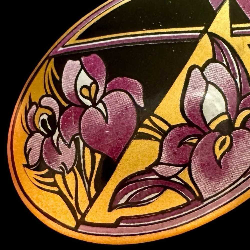 MICHAELA FREY - Vintage Art Nouveau Oval Enameled… - image 8