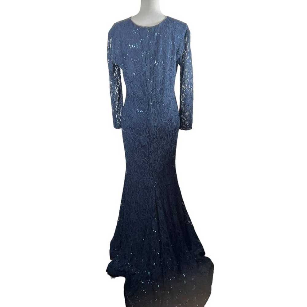 Bijan Andre Atelier Navy Blue Lace Mermaid Dress … - image 3