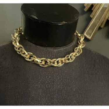 Vintage Gold Tone Chain Necklace Choker with Inter