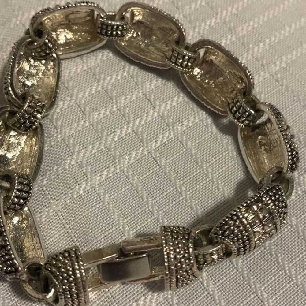 Vintage Silver Sparkling Chain Link Bracelet 7.5” - image 10