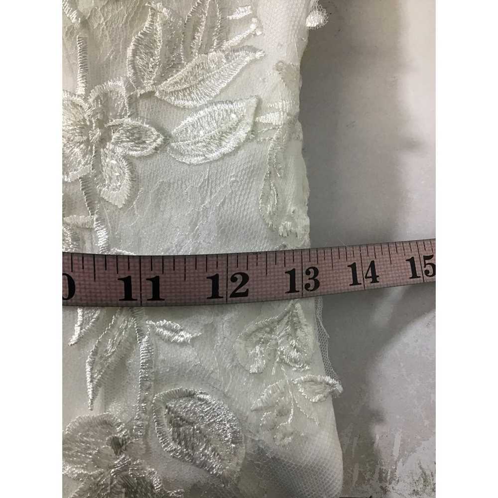 BRIDAL SZ 4 S White Lace Embroidered Mermaid Maxi… - image 7