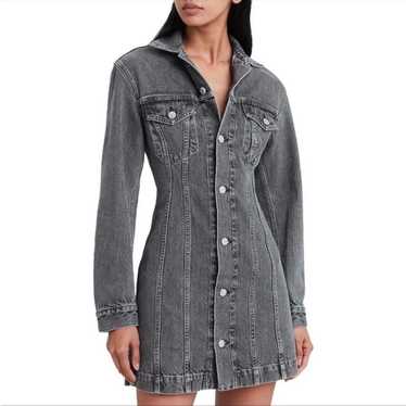 Helmut Lang Femme Charcoal Denim Mini Dress Size S