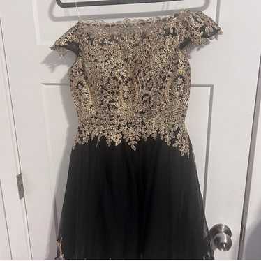 Black and gold dress