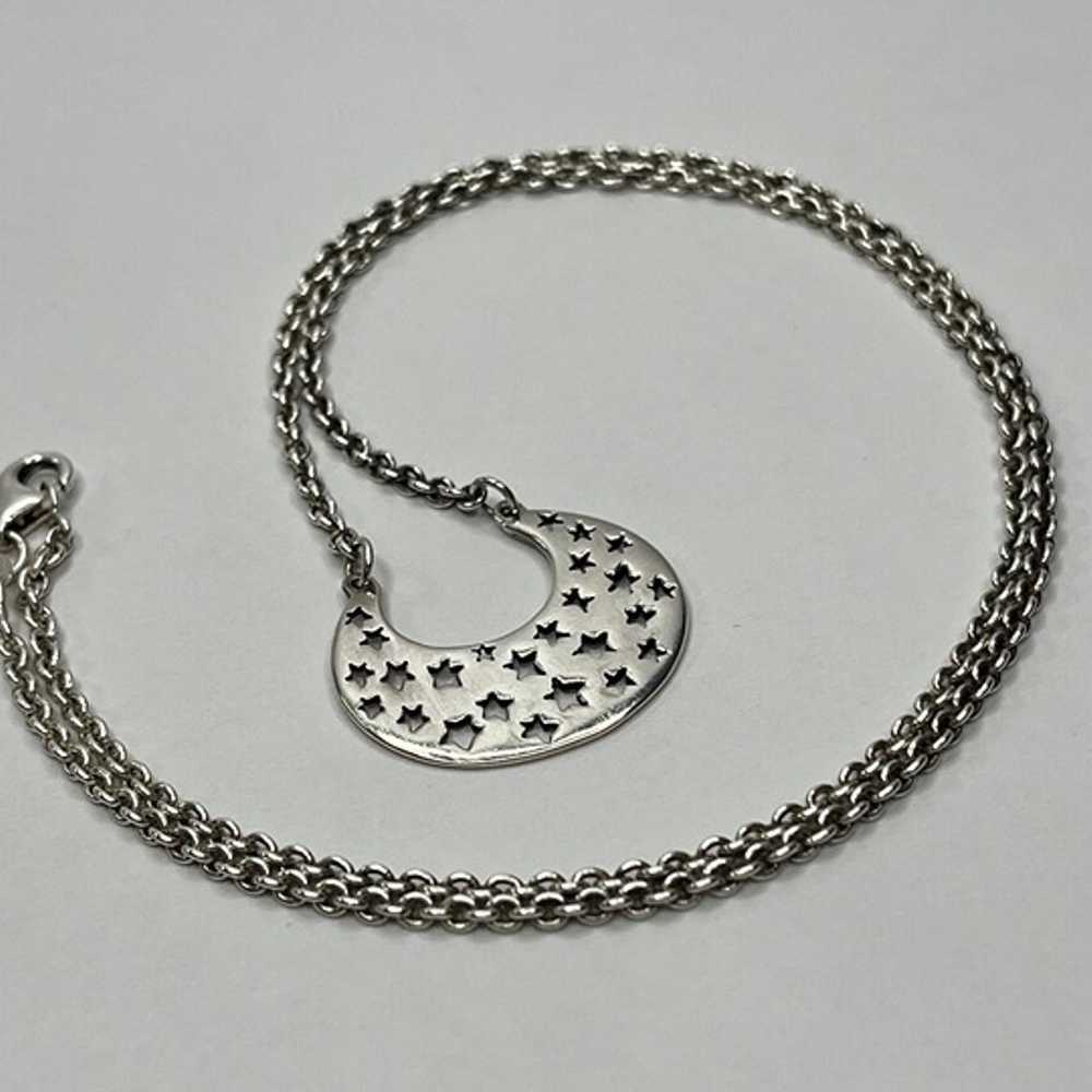 Vintage Sterling Silver Crescent Moon Star Design… - image 6