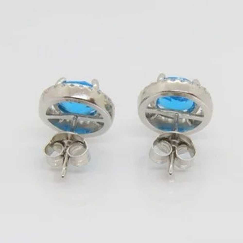 Vintage Sterling Silver London Blue Topaz & White… - image 3