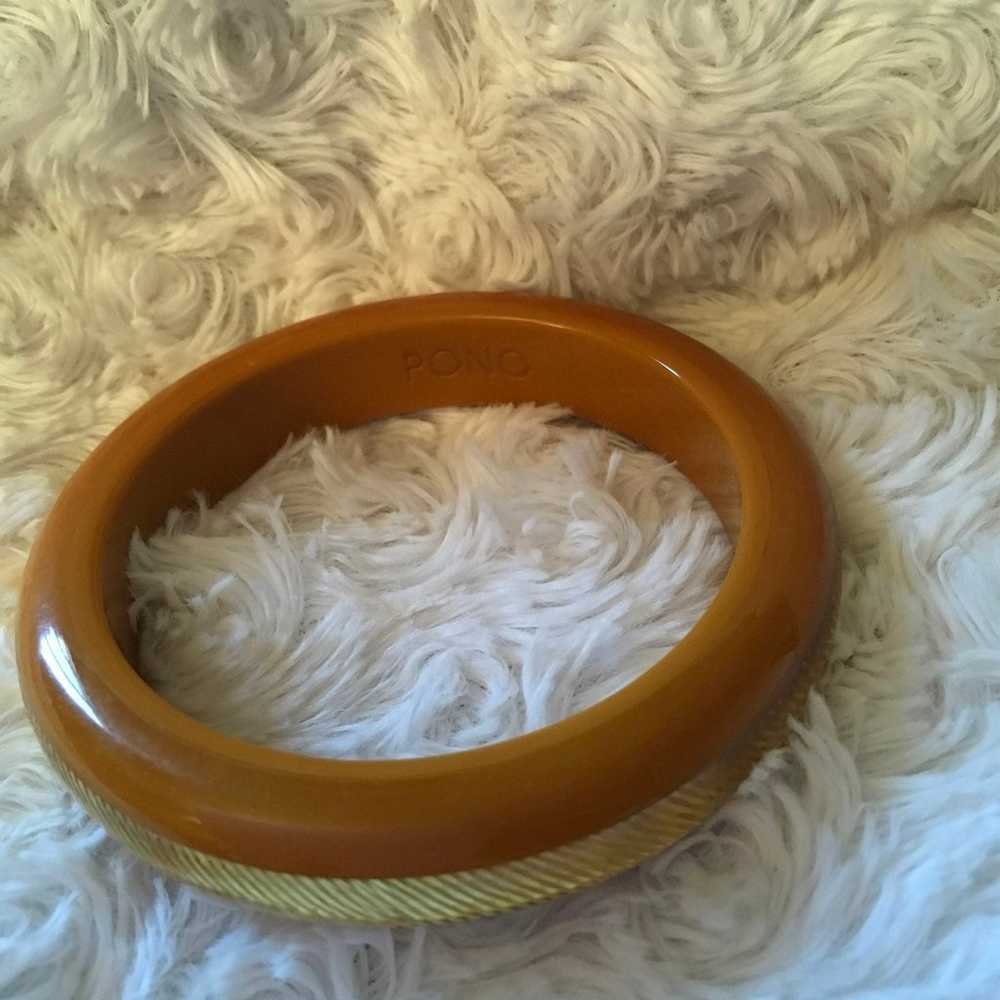 PONO VINTAGE RARE GOLD BANGLE - image 4