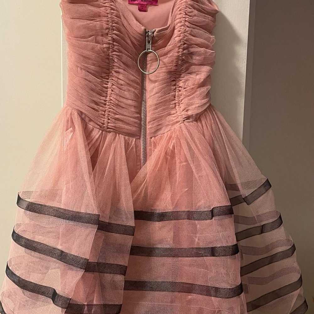 $388 BETSEY JOHNSON Rose Pink & Black Dress - image 1