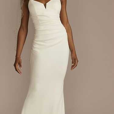 Ruched V-neck Wedding Dress