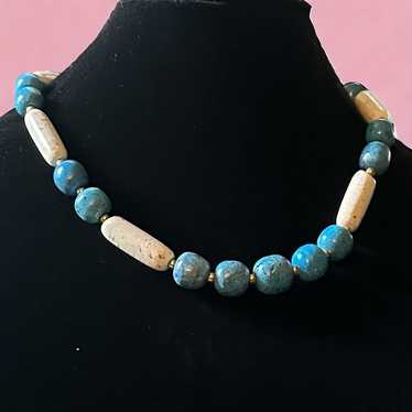 Vintage natural stone bead necklace