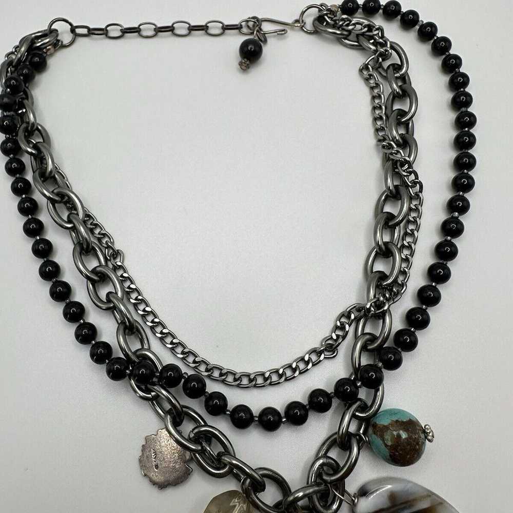 Vintage 835 Silver Luxemberg Charm Necklace 16”-1… - image 11