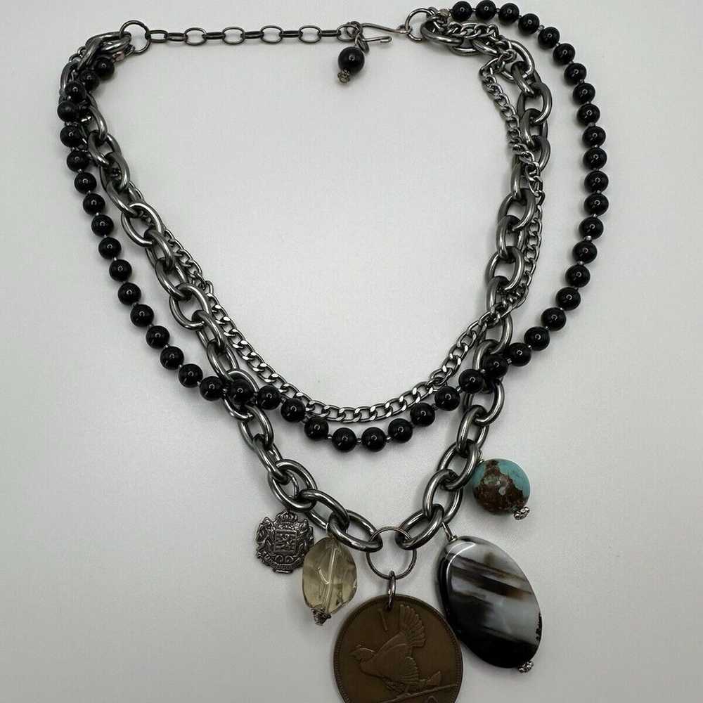 Vintage 835 Silver Luxemberg Charm Necklace 16”-1… - image 1