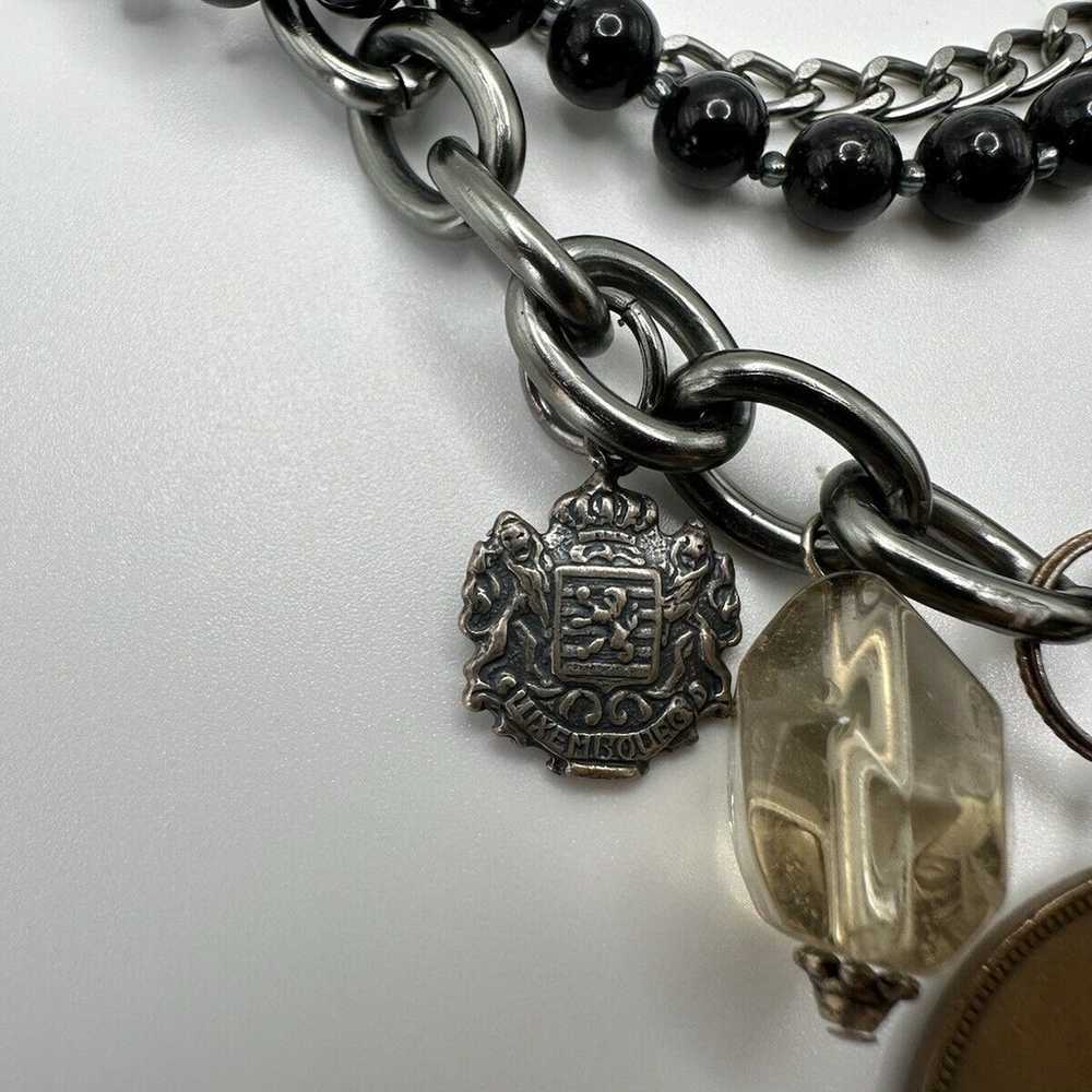 Vintage 835 Silver Luxemberg Charm Necklace 16”-1… - image 2