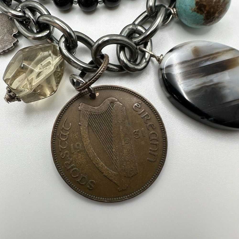 Vintage 835 Silver Luxemberg Charm Necklace 16”-1… - image 4