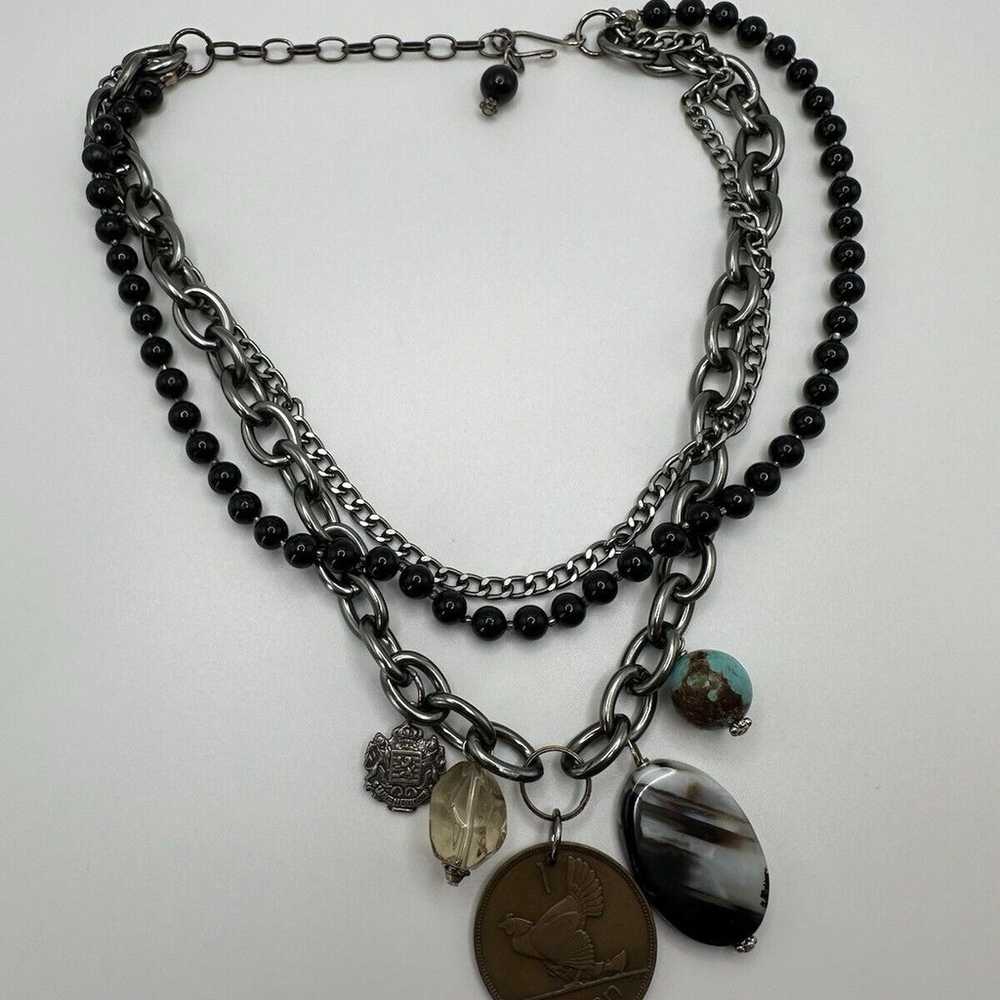 Vintage 835 Silver Luxemberg Charm Necklace 16”-1… - image 7