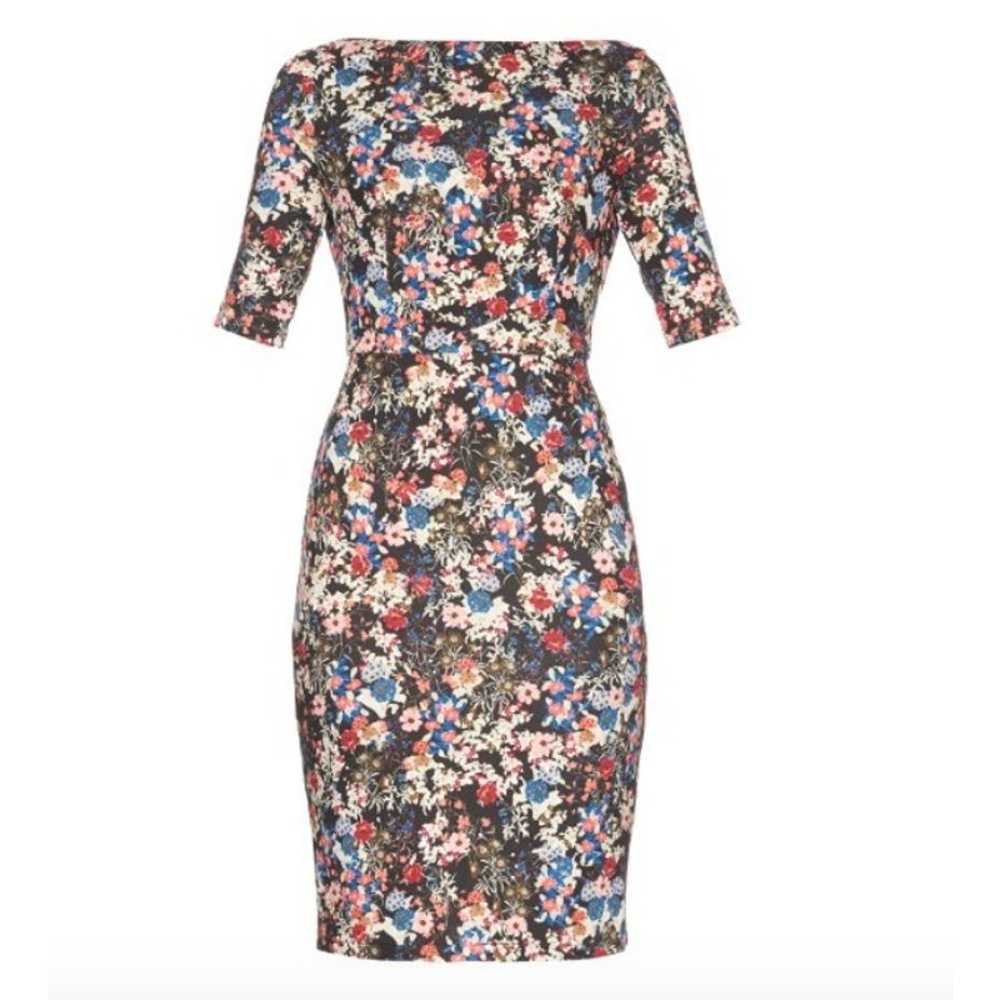 Erdem Kirsten Floral-Print Ponte Sheath Dress Pin… - image 2